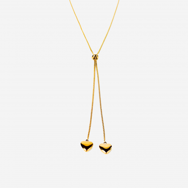 Gold-plated Titanium with Hearts Necklace