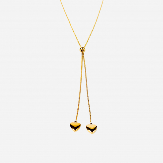 Gold-plated Titanium with Hearts Necklace