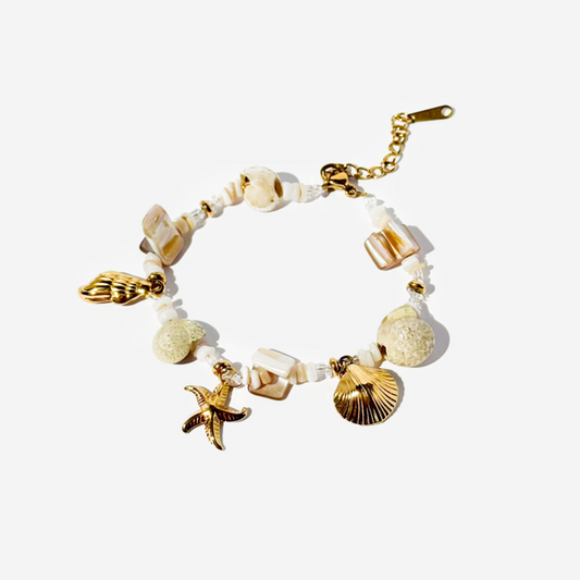 Gold-Plated Titanium Bracelet with Sea Details