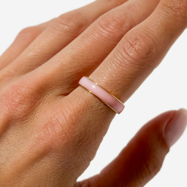 Gold-plated Titanium Pink Ring