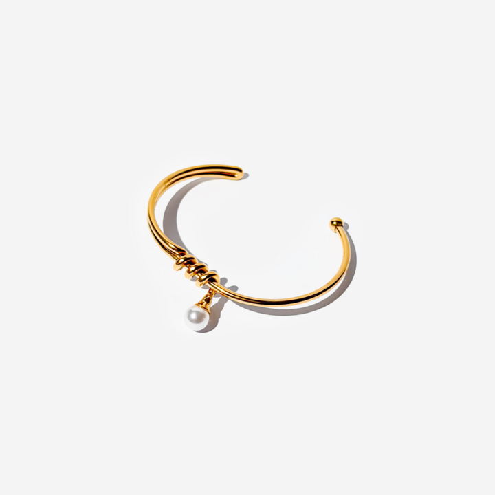 Gold-plated Titanium with Pearl Bracelet