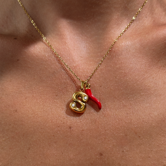 Gold-plated Titanium S Necklace