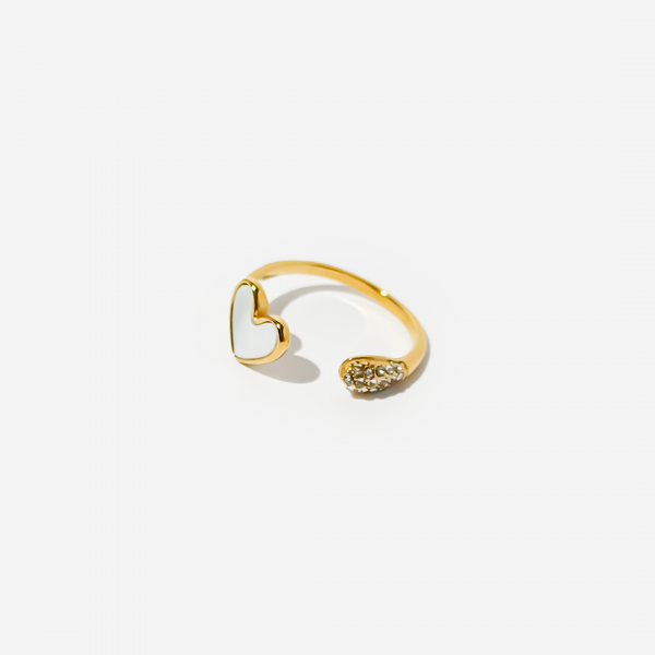 Gold-plated Titanium Heart Shaped Ring