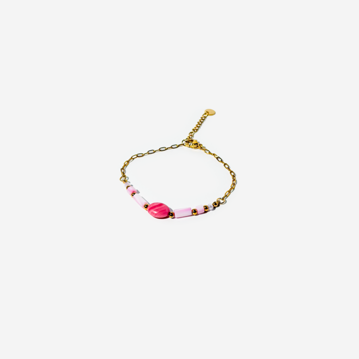 Gold-plated Titanium Pink Bracelet