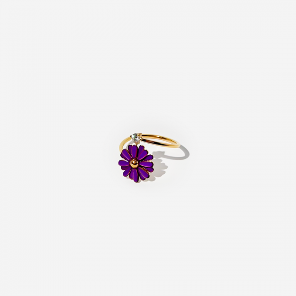Gold-plated Titanium Flower Shaped Ring