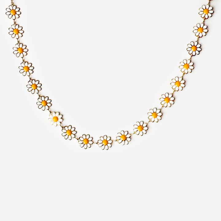 Gold-plated Titanium with Daisies Necklace