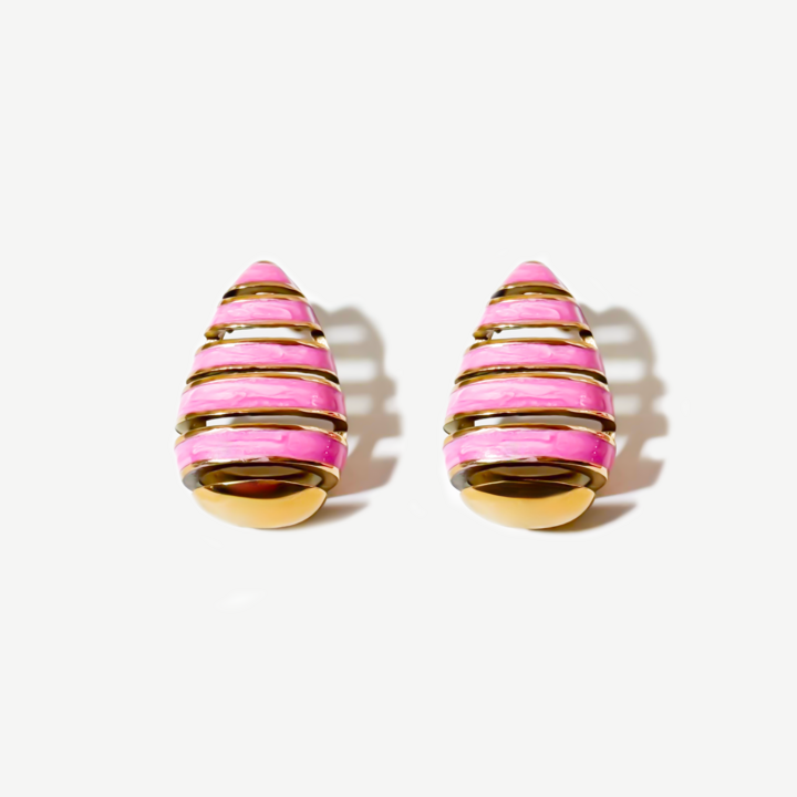 Gold-plated Titanium Pink Earrings
