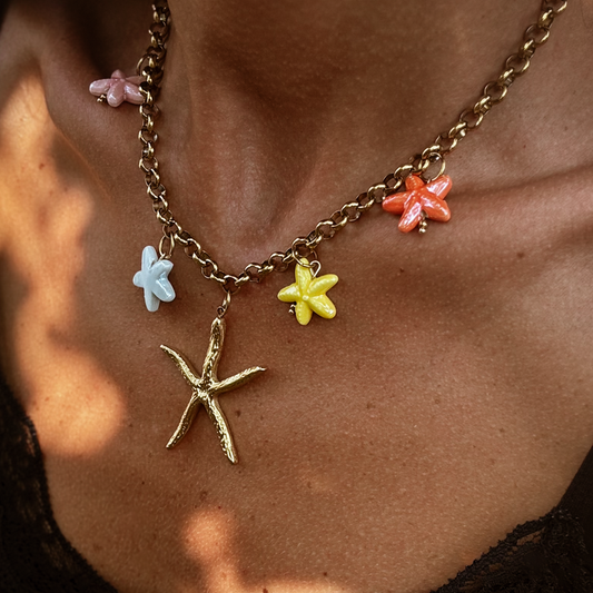 Gold-Plated Titanium Colorful Necklace