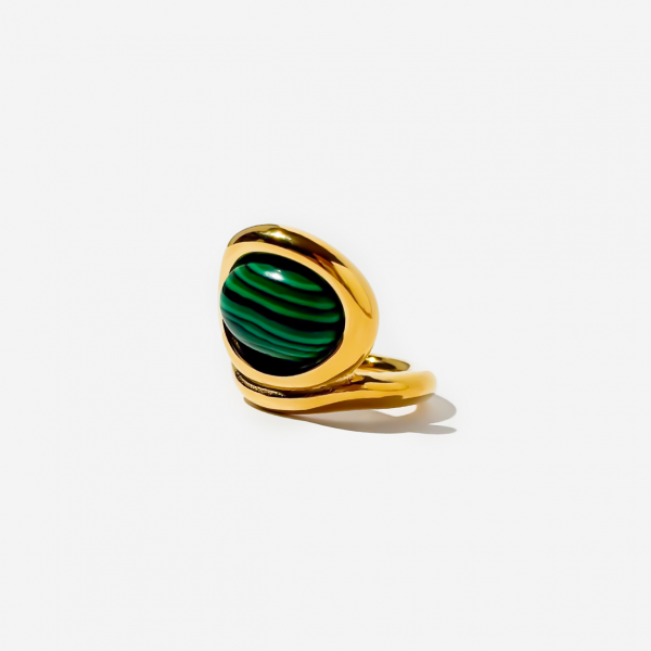 Gold-plated Titanium Green Ring