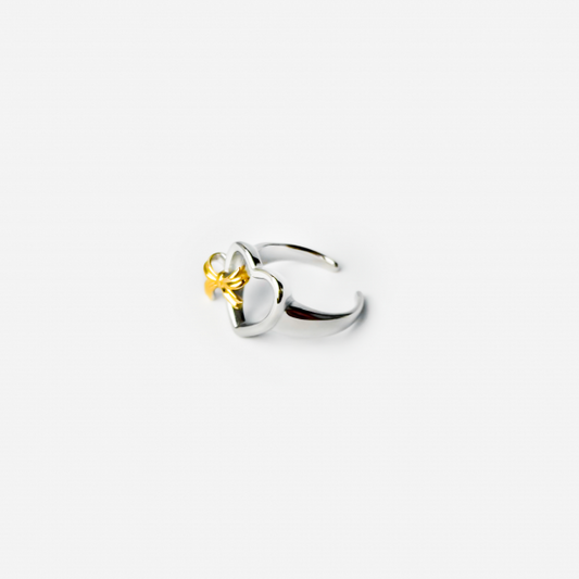 Gold-plated Titanium Heart Shaped Ring