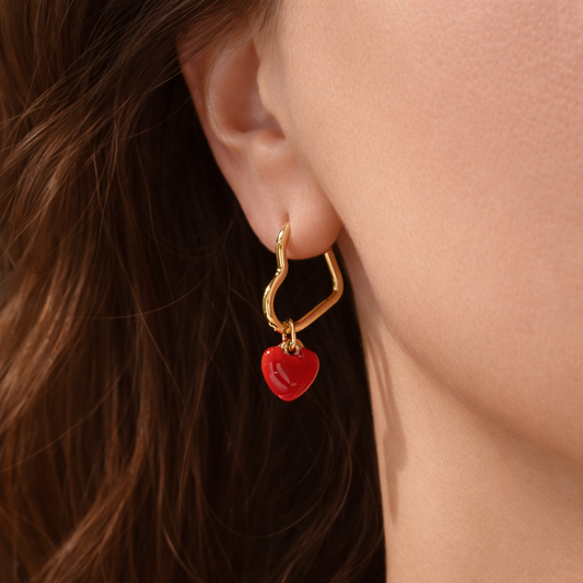 Gold-plated Titanium Heart Shaped Earrings