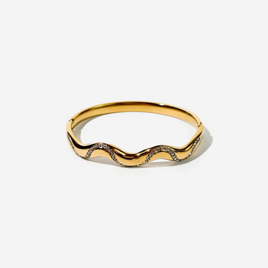 Gold-plated Titanium With Stones Bracelet