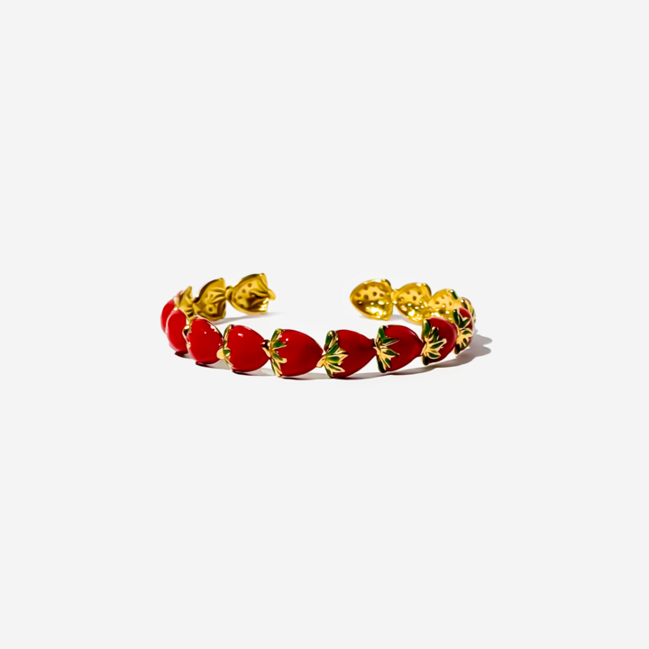 Strawberry Shaped Gold-plated Titanium Bracelet