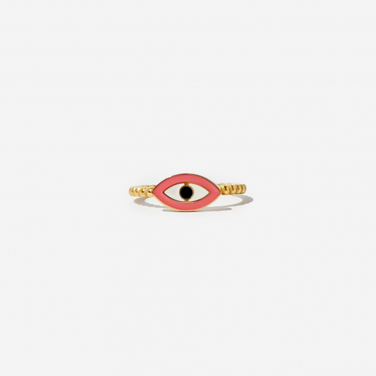 Gold-plated Titanium Eye Shaped Ring
