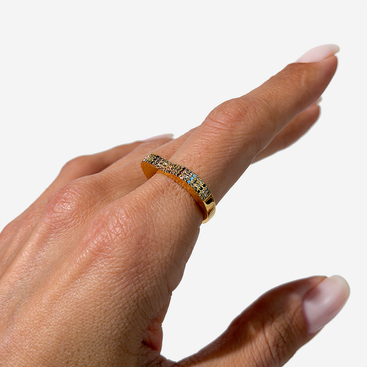 Gold-plated Titanium Heart Shaped Ring