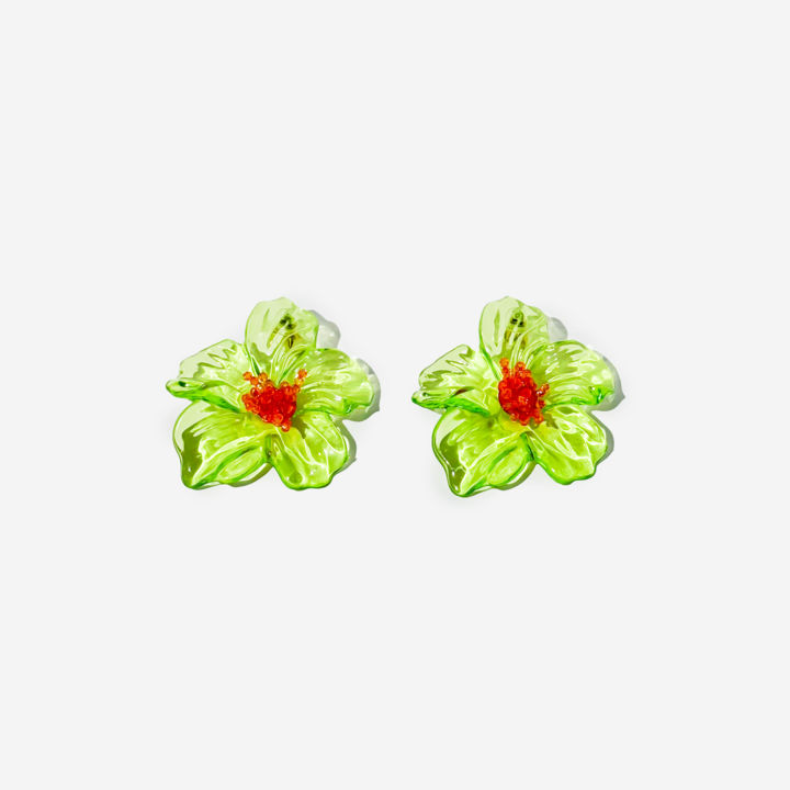 Green Acrylic Earrings