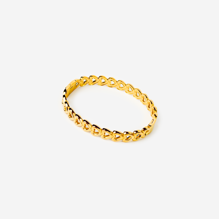 Gold-plated Titanium with Hearts Bracelet