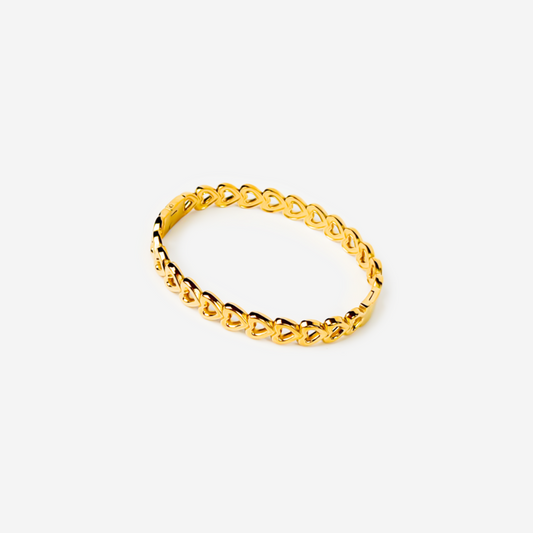 Gold-plated Titanium with Hearts Bracelet