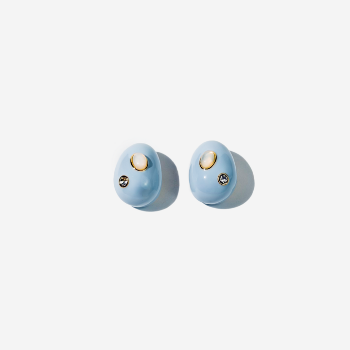Light Blue With Stones Earrings