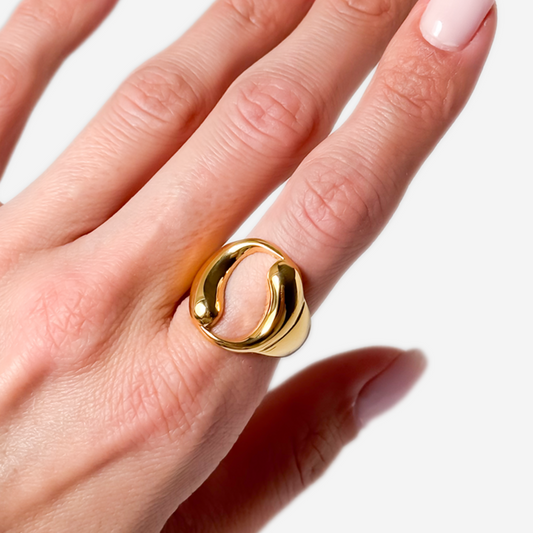 Gold-plated Titanium Ring