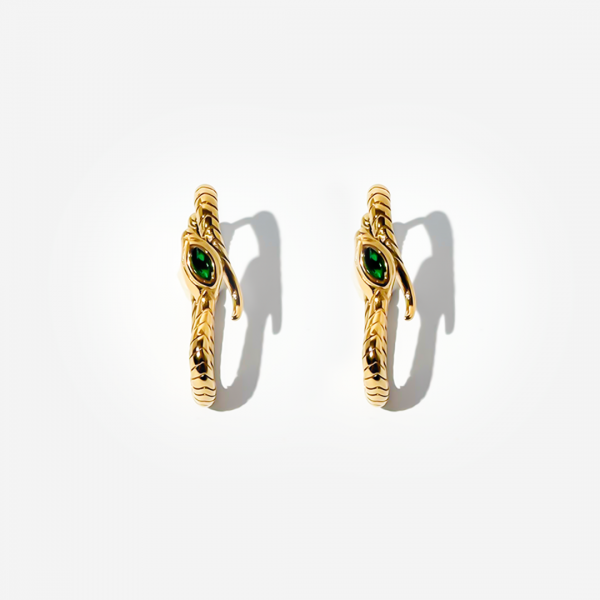 Gold-plated Titanium Snake Shaped Earrings