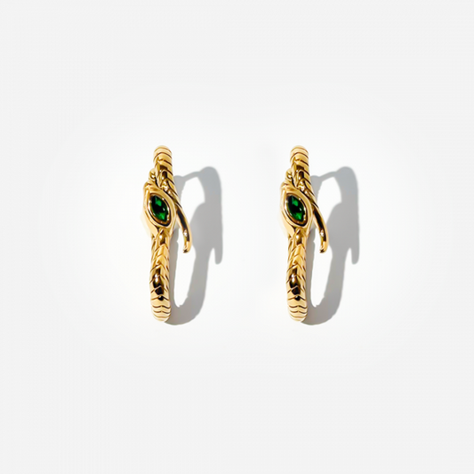 Gold-plated Titanium Snake Shaped Earrings