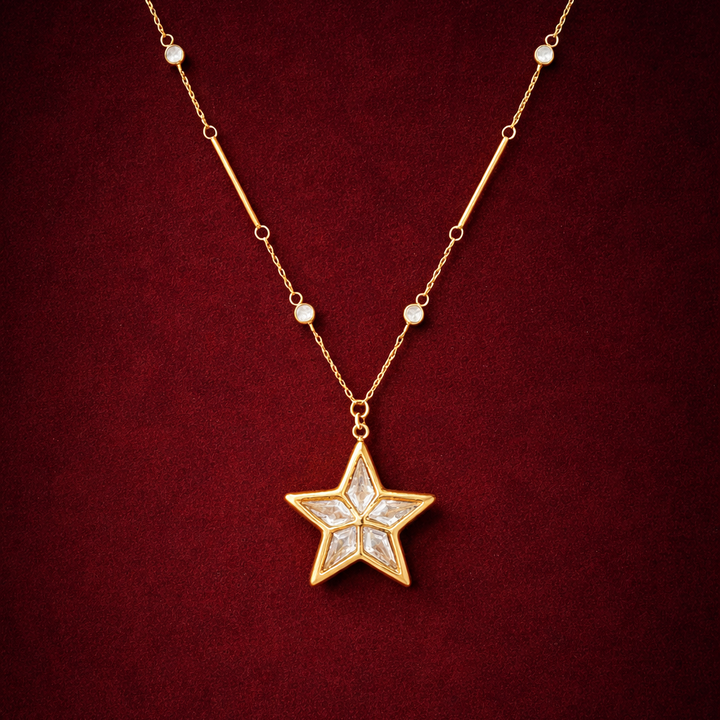 Gold-plated Titanium Star Shaped Necklace