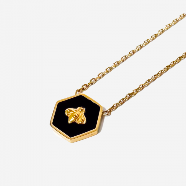 Gold-Plated Titanium Bee Necklace