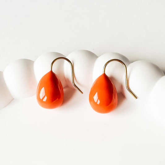 Gold-Plated Titanium Carrot Orange Earrings