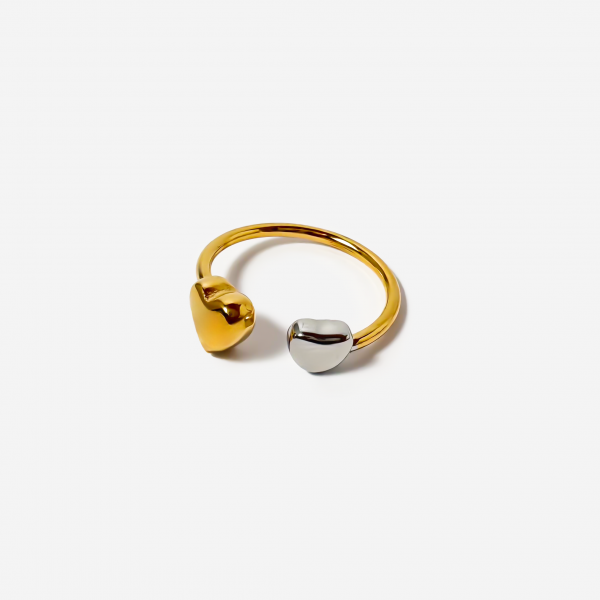 Gold-plated Titanium Heart Shaped Ring