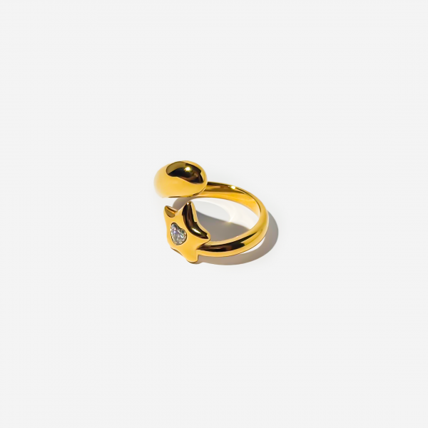 Gold-plated Titanium Star Shaped Ring