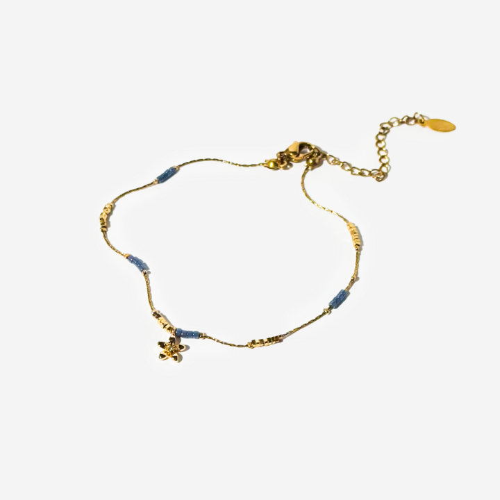 Flower Shaped Gold-plated Titanium Anklet Bracelet