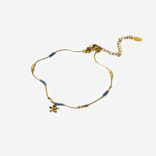 Flower Shaped Gold-plated Titanium Anklet Bracelet