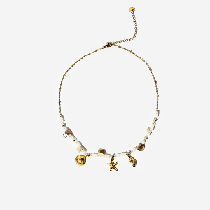 Gold-plated Titanium Sea with Details Necklace