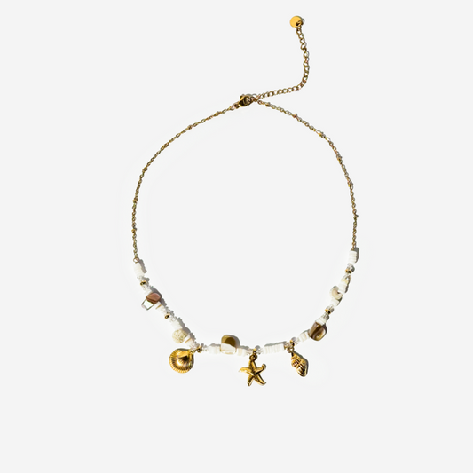 Gold-plated Titanium Sea with Details Necklace