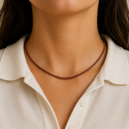 Mocha Tennis Necklace