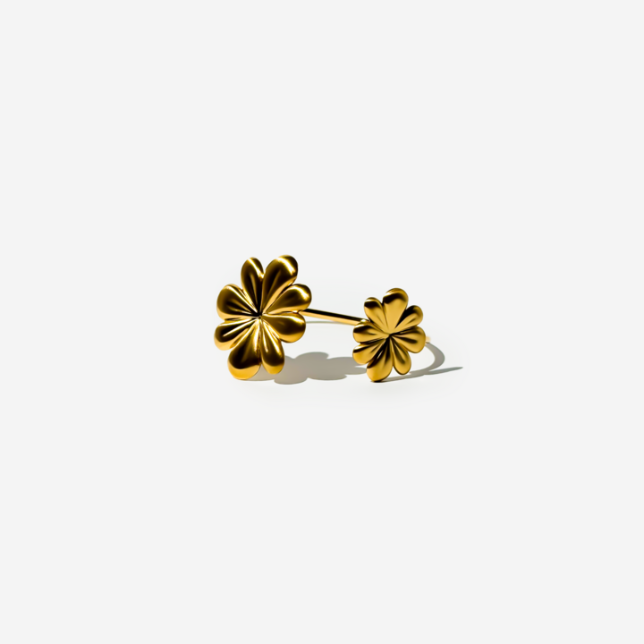Flower Shaped Gold-plated Titanium Bracelet