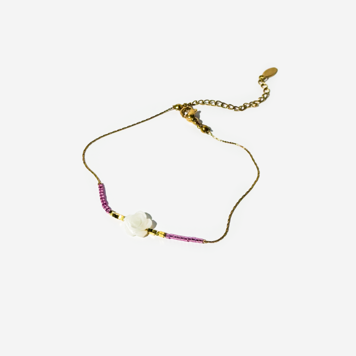 Flower Shaped Gold-plated Titanium Anklet Bracelet
