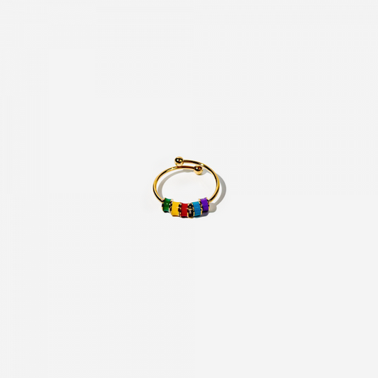 მოოქროვილი ტიტანის ფერადი ბეჭედი