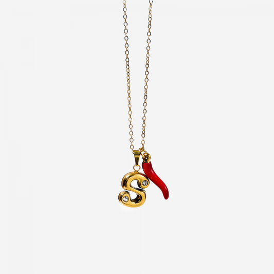 Gold-plated Titanium S Necklace