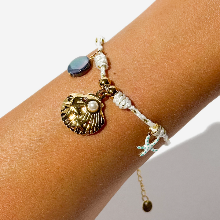 Gold-Plated Titanium Bracelet with Sea Details