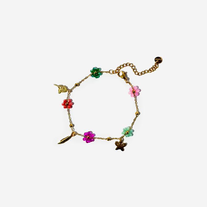 Flower Shaped Gold-plated Titanium Bracelet