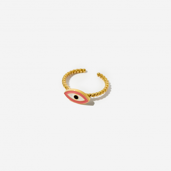 Gold-plated Titanium Eye Shaped Ring
