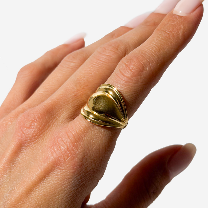 Gold-plated Titanium Italian Collection Ring