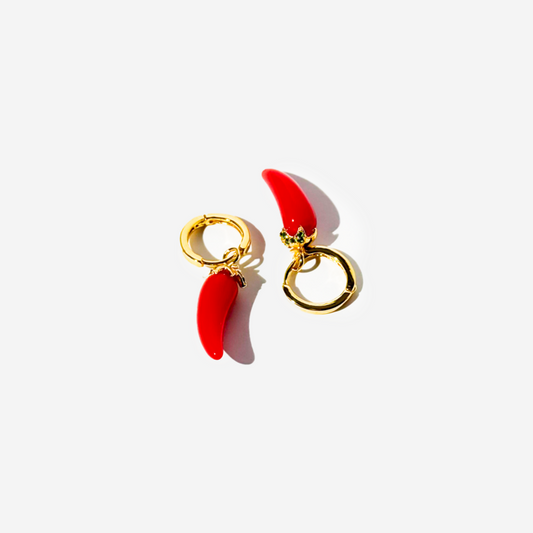 Pepper Shaped Gold-plated Titanium Earrings