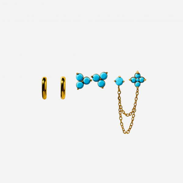 Gold-plated Titanium Earring Set Earrings