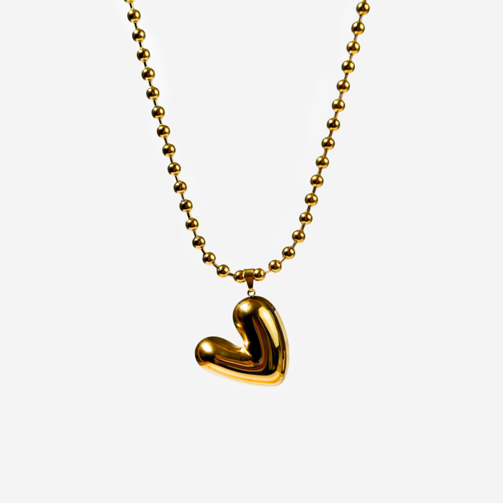 Gold-plated Titanium Heart Shaped Necklace