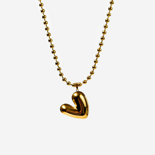 Gold-plated Titanium Heart Shaped Necklace