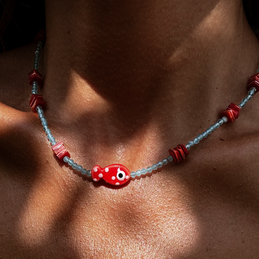 Gold-Plated Titanium Fish Necklace