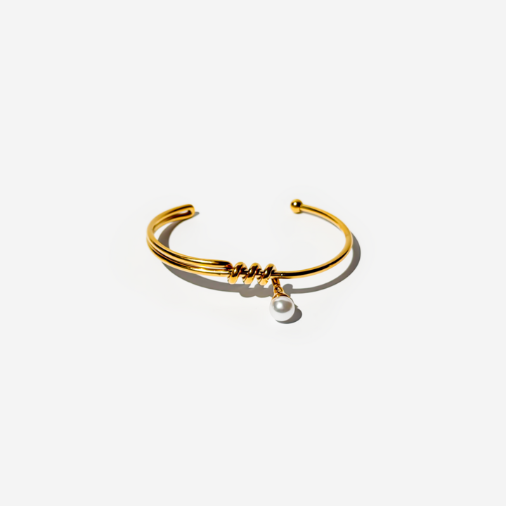 Gold-plated Titanium with Pearl Bracelet